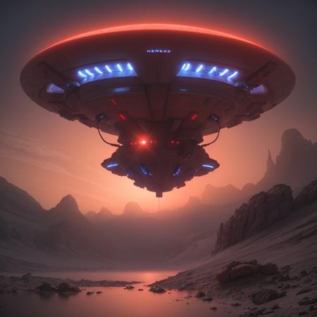 61741-12365-raw, red-blue spaceship_ufo   , flying, plasma engines, frozen lake mars, sunset, dust storm,  cinematic.png